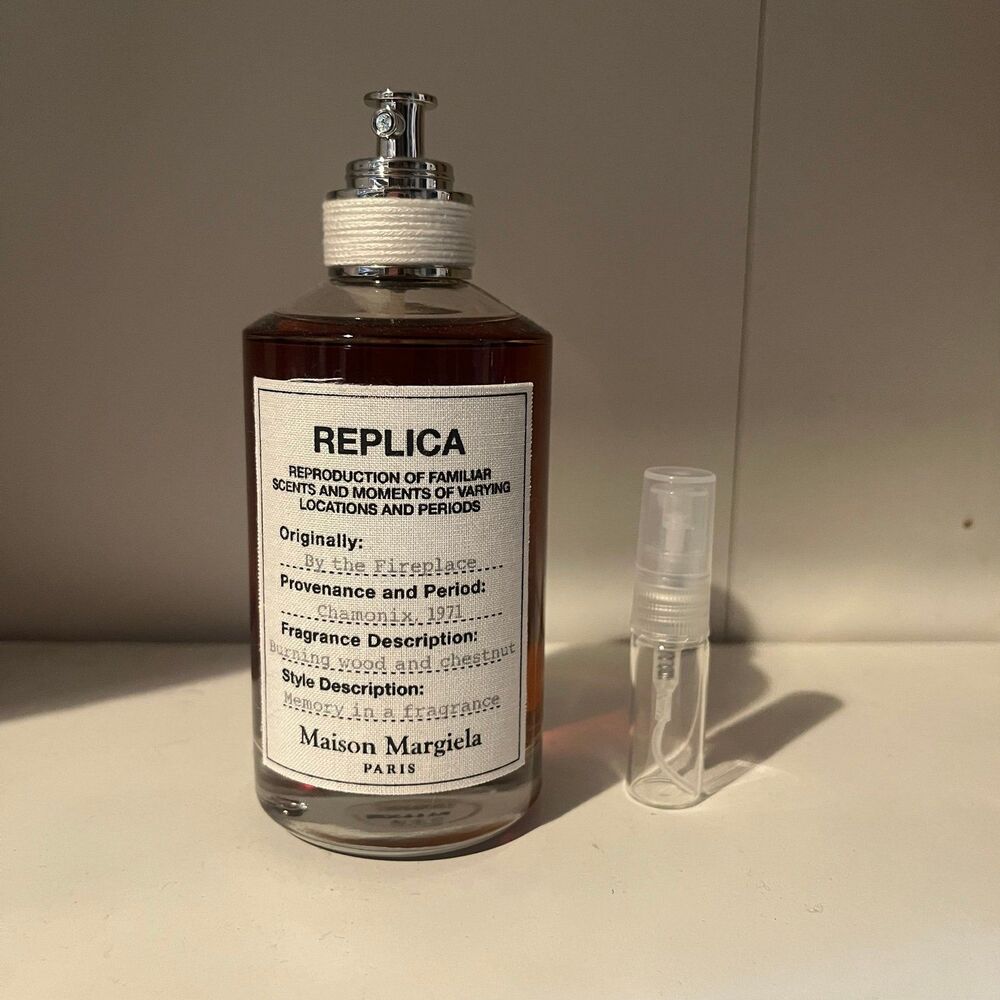Maison Margiela Replica by the fireplace decant